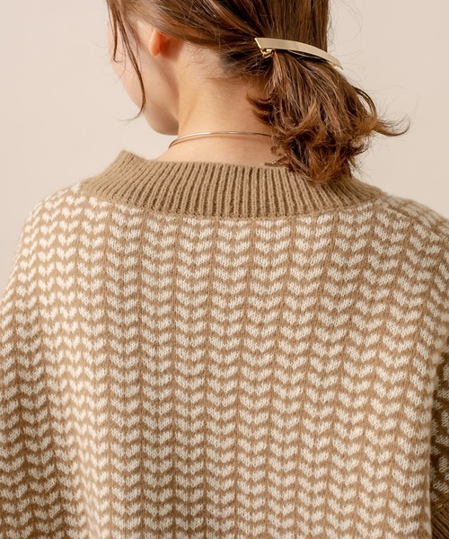 mline（エムライン）の「[mline] WEB限定 2WAYジャガードニット（ニット/セーター・レディース・ブラック/オリーブ・FREE）」の19枚目の写真