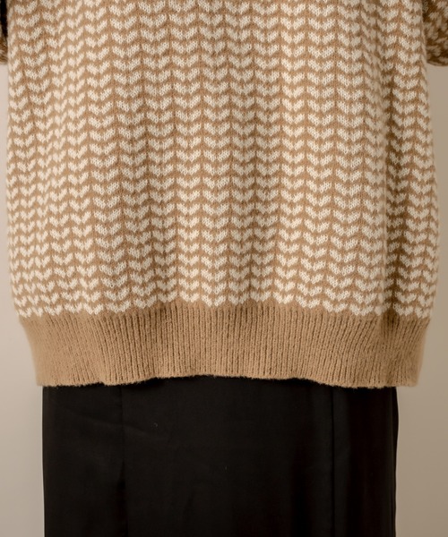 mline（エムライン）の「[mline] WEB限定 2WAYジャガードニット（ニット/セーター・レディース・ブラック/オリーブ・FREE）」の11枚目の写真