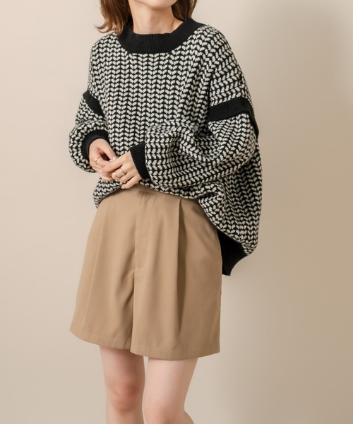 mline（エムライン）の「[mline] WEB限定 2WAYジャガードニット（ニット/セーター・レディース・ブラック/オリーブ・FREE）」の10枚目の写真