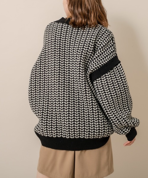 mline（エムライン）の「[mline] WEB限定 2WAYジャガードニット（ニット/セーター・レディース・ブラック/オリーブ・FREE）」の22枚目の写真