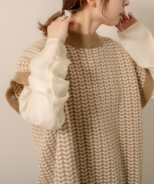 mline（エムライン）の「[mline] WEB限定 2WAYジャガードニット（ニット/セーター・レディース・ブラック/オリーブ・FREE）」の21枚目の写真