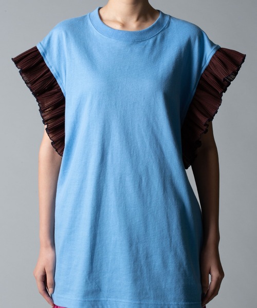 ノントーキョー PLEATS FRILL NO SLEEVE BLUE ノントーキョー PLEATS FRILL NO SLEEVE BLUE｜NON TOKYO/ノン