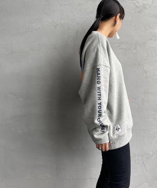CHUMS（チャムス）の「[CHUMS/チャムス] 別注 バックサークルロゴプリント クルーネックスウェット（スウェット・レディース・グレー/ナチュラル・S/M/L/XL）」の4枚目の写真