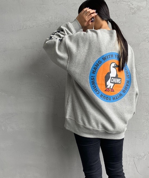 CHUMS（チャムス）の「[CHUMS/チャムス] 別注 バックサークルロゴプリント クルーネックスウェット（スウェット・レディース・グレー/ナチュラル・S/M/L/XL）」の17枚目の写真