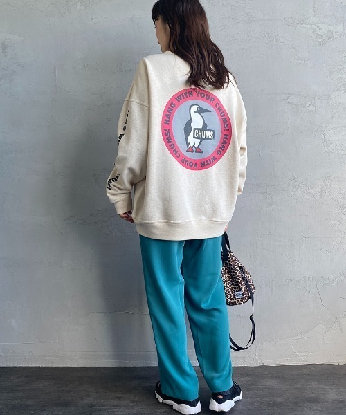 CHUMS（チャムス）の「[CHUMS/チャムス] 別注 バックサークルロゴプリント クルーネックスウェット（スウェット・レディース・グレー/ナチュラル・S/M/L/XL）」の7枚目の写真