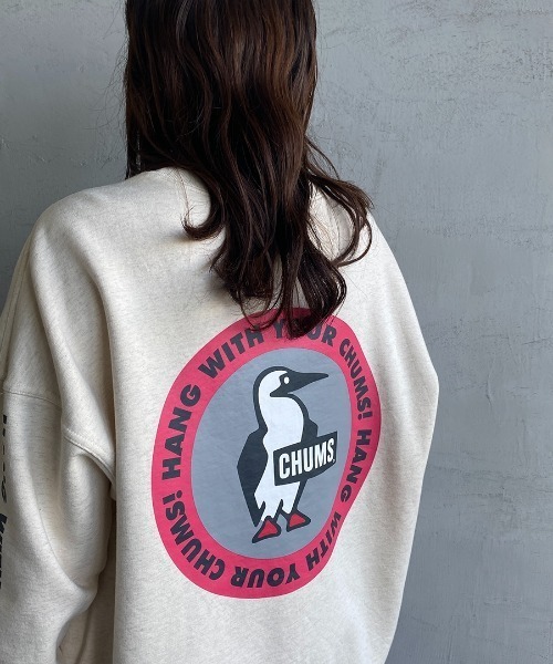 CHUMS（チャムス）の「[CHUMS/チャムス] 別注 バックサークルロゴプリント クルーネックスウェット（スウェット・レディース・グレー/ナチュラル・S/M/L/XL）」の20枚目の写真