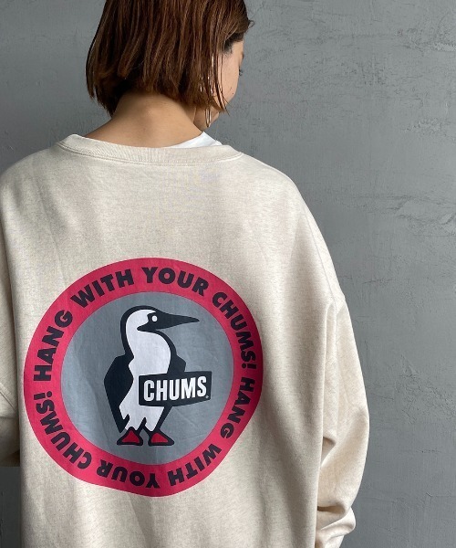 CHUMS（チャムス）の「[CHUMS/チャムス] 別注 バックサークルロゴプリント クルーネックスウェット（スウェット・レディース・グレー/ナチュラル・S/M/L/XL）」の19枚目の写真