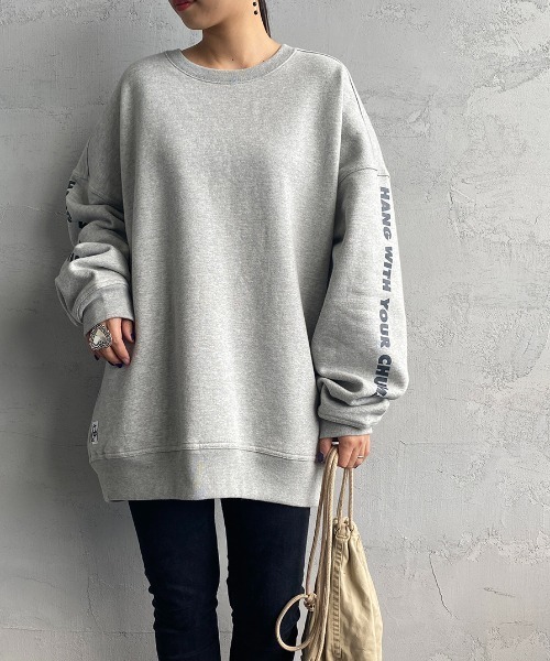 CHUMS（チャムス）の「[CHUMS/チャムス] 別注 バックサークルロゴプリント クルーネックスウェット（スウェット・レディース・グレー/ナチュラル・S/M/L/XL）」の3枚目の写真