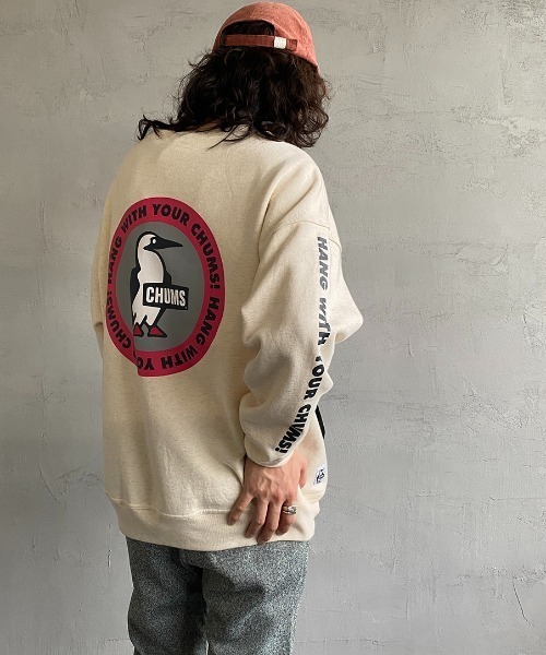 CHUMS（チャムス）の「[CHUMS/チャムス] 別注 バックサークルロゴプリント クルーネックスウェット（スウェット・レディース・グレー/ナチュラル・S/M/L/XL）」の14枚目の写真