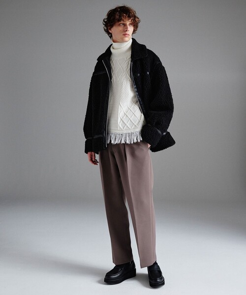 tk.TAKEO KIKUCHI（ティーケータケオキクチ）の「◆B-3カーリーボアブルゾン（ブルゾン・メンズ・ライトベージュ/ブラック・02/66/03）」の16枚目の写真