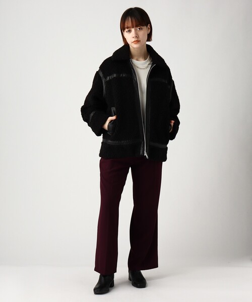 tk.TAKEO KIKUCHI（ティーケータケオキクチ）の「◆B-3カーリーボアブルゾン（ブルゾン・メンズ・ライトベージュ/ブラック・02/66/03）」の22枚目の写真