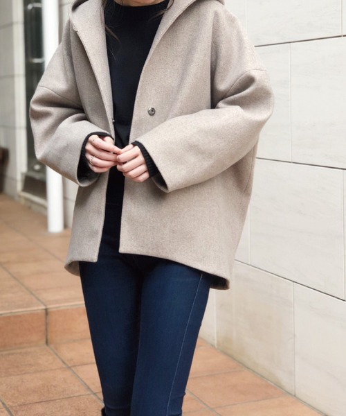 Banner Barrett(バナーバレット)の「ウールライクショートフーディー(その他アウター・レディース・モカ/ネイビー/ベージュ・38)」の12枚目の写真