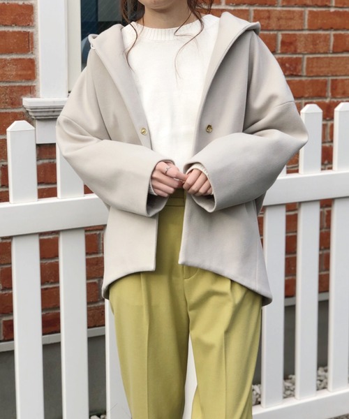 Banner Barrett(バナーバレット)の「ウールライクショートフーディー(その他アウター・レディース・モカ/ネイビー/ベージュ・38)」の8枚目の写真