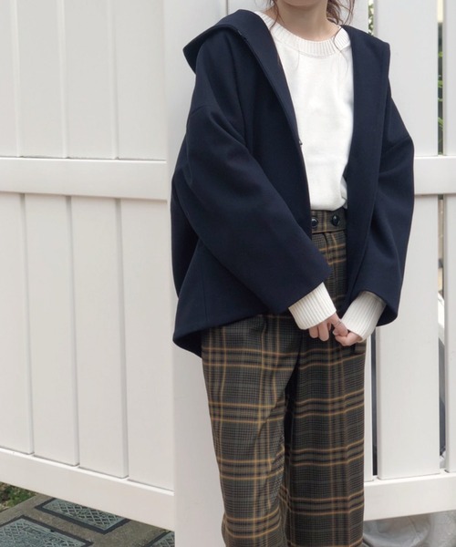 Banner Barrett(バナーバレット)の「ウールライクショートフーディー(その他アウター・レディース・モカ/ネイビー/ベージュ・38)」の17枚目の写真