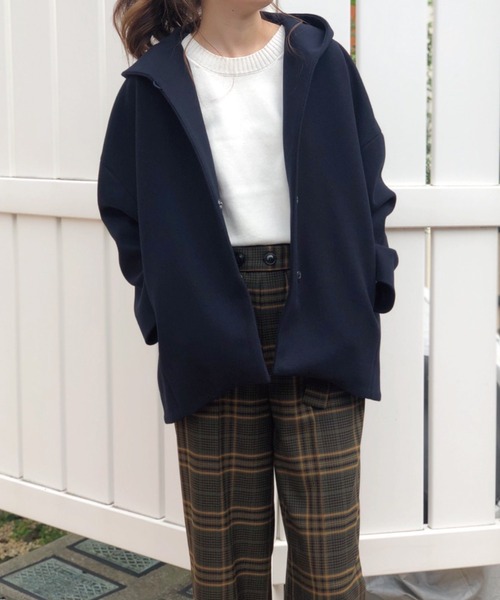 Banner Barrett(バナーバレット)の「ウールライクショートフーディー(その他アウター・レディース・モカ/ネイビー/ベージュ・38)」の18枚目の写真