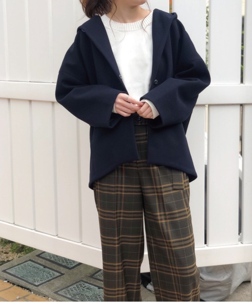 Banner Barrett(バナーバレット)の「ウールライクショートフーディー(その他アウター・レディース・モカ/ネイビー/ベージュ・38)」の19枚目の写真