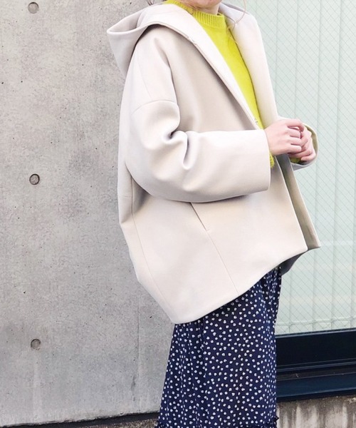 Banner Barrett(バナーバレット)の「ウールライクショートフーディー(その他アウター・レディース・モカ/ネイビー/ベージュ・38)」の22枚目の写真