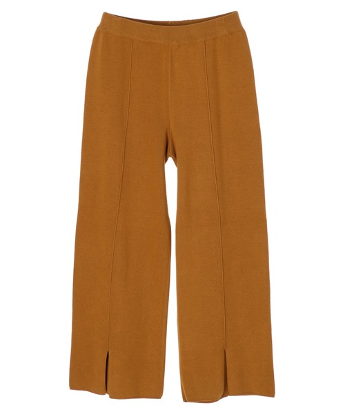 CRAFT STANDARD BOUTIQUE(クラフトスタンダードブティック)の「ミラノリブフレアパンツ *(その他パンツ・レディース・ブラック/キャメル/グレイッシュベージュ/テラコッタ・M/L)」の4枚目の写真