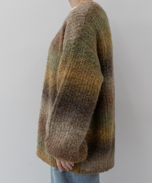Acne Studios グラデーションモヘヤニット ウール 長袖 モヘアライクルーズシルエットグラデーションニット（ニット