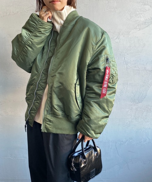 ※ALPHA（アルファ）の「[ALPHA/アルファ] MA-1 ナイロンミリタリージャケット（MA-1・レディース・オリーブ/ブラック・M/L）」の14枚目の写真