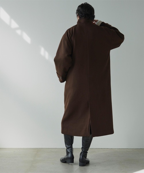 miette（ミエット）の「ﾌｪｲｸｳｰﾙ襟取り外しｺｰﾄ（ステンカラーコート・レディース・オリーブ/ダークブラウン/ブラック・FREE）」の10枚目の写真