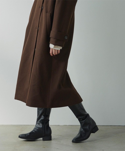 miette（ミエット）の「ﾌｪｲｸｳｰﾙ襟取り外しｺｰﾄ（ステンカラーコート・レディース・オリーブ/ダークブラウン/ブラック・FREE）」の4枚目の写真