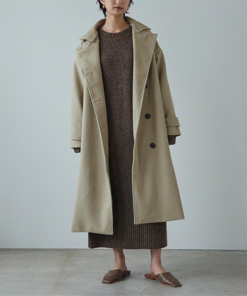 miette（ミエット）の「ﾌｪｲｸｳｰﾙ襟取り外しｺｰﾄ（ステンカラーコート・レディース・オリーブ/ダークブラウン/ブラック・FREE）」の8枚目の写真