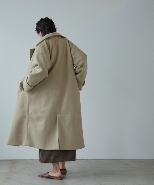 miette（ミエット）の「ﾌｪｲｸｳｰﾙ襟取り外しｺｰﾄ（ステンカラーコート・レディース・オリーブ/ダークブラウン/ブラック・FREE）」の18枚目の写真
