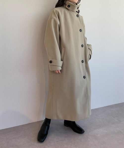 miette（ミエット）の「ﾌｪｲｸｳｰﾙ襟取り外しｺｰﾄ（ステンカラーコート・レディース・オリーブ/ダークブラウン/ブラック・FREE）」の22枚目の写真