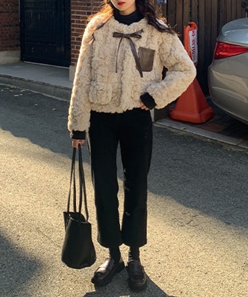 FRP（エフアールピー）の「YUGA フェイクファー　ボア　 ジャケットコート（ブルゾン・レディース・ホワイト・M/L）」の18枚目の写真