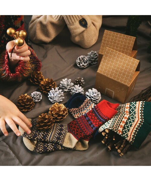 BREEZE（ブリーズ）の「ノルディックソックス（ソックス/靴下・キッズ・グリーン/レッド・15 /21/24/18）」の5枚目の写真