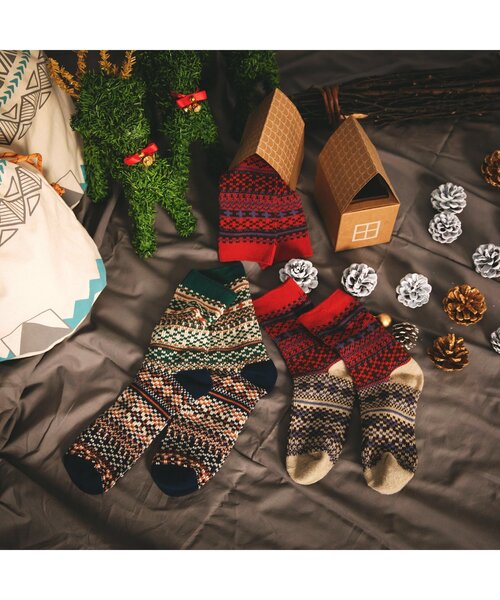 BREEZE（ブリーズ）の「ノルディックソックス（ソックス/靴下・キッズ・グリーン/レッド・15 /21/24/18）」の6枚目の写真