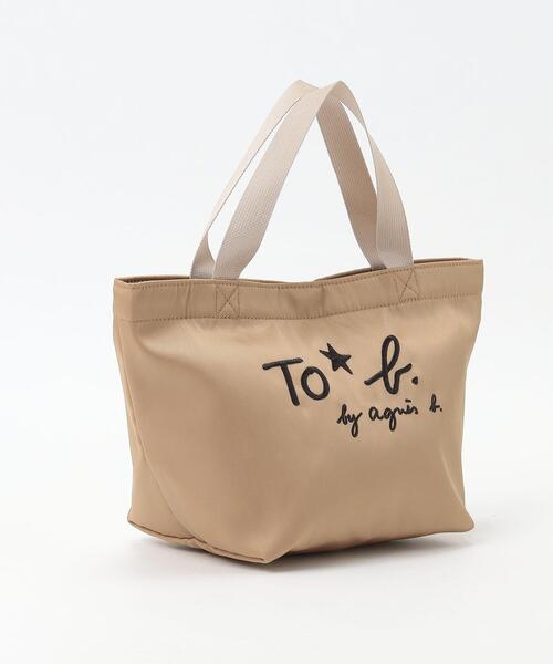 To b. by agnes b.（トゥービーバイアニエスベー）の「ロゴ 刺繍 ミニ トートバッグ（トートバッグ・レディース・ベージュ・UNI）」の4枚目の写真