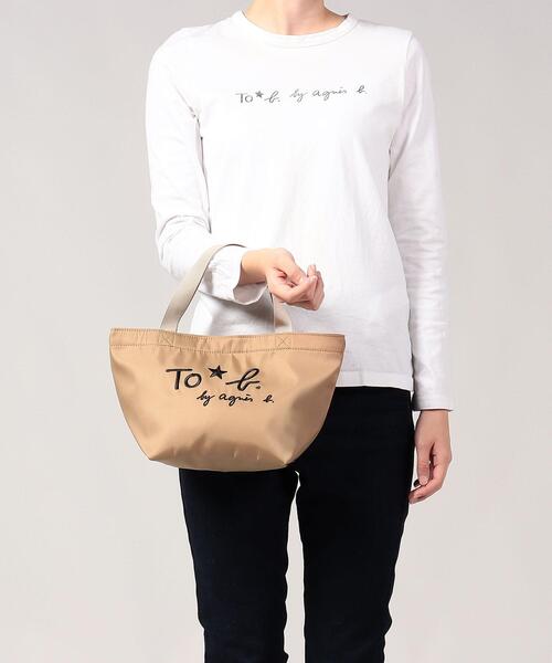 To b. by agnes b.（トゥービーバイアニエスベー）の「ロゴ 刺繍 ミニ トートバッグ（トートバッグ・レディース・ベージュ・UNI）」の7枚目の写真