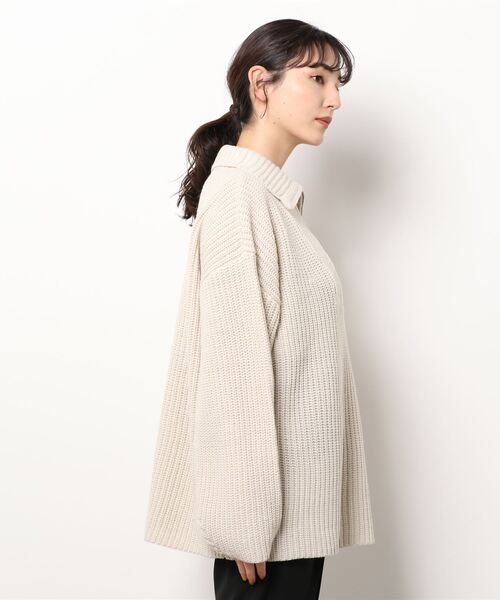 reca（レカ）の「ハーフジップニット（ニット/セーター・レディース・オフホワイト/モカ/ブラック・M）」の4枚目の写真