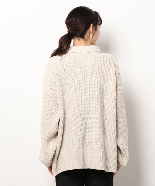 reca（レカ）の「ハーフジップニット（ニット/セーター・レディース・オフホワイト/モカ/ブラック・M）」の5枚目の写真