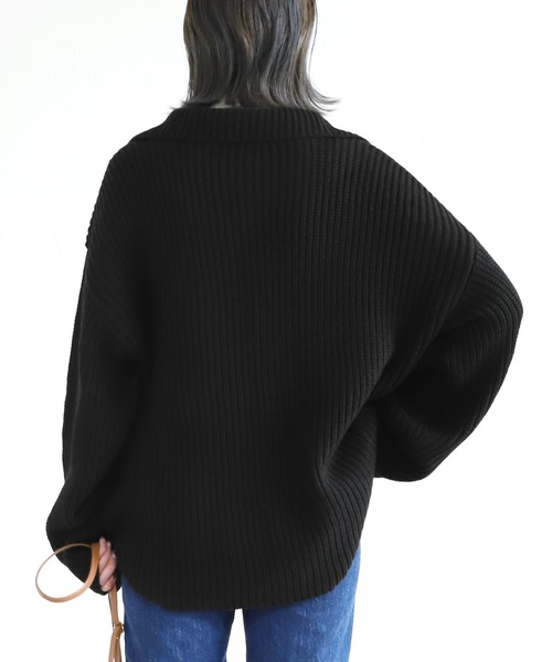 reca（レカ）の「ハーフジップニット（ニット/セーター・レディース・オフホワイト/モカ/ブラック・M）」の8枚目の写真