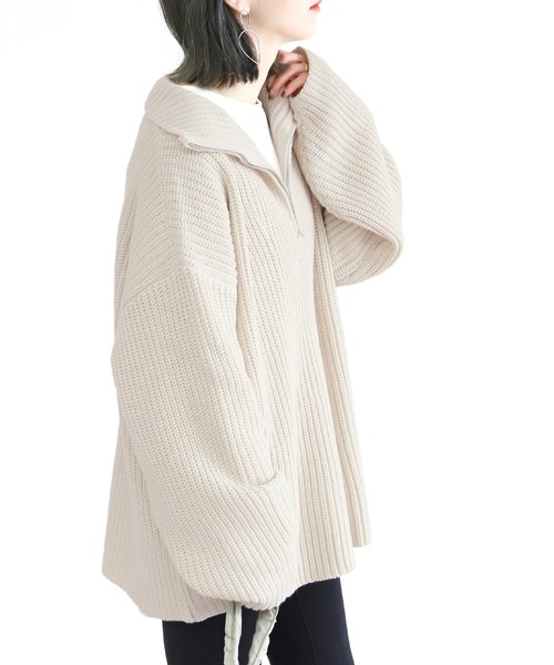 reca（レカ）の「ハーフジップニット（ニット/セーター・レディース・オフホワイト/モカ/ブラック・M）」の17枚目の写真