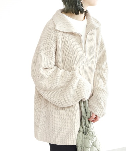 reca（レカ）の「ハーフジップニット（ニット/セーター・レディース・オフホワイト/モカ/ブラック・M）」の19枚目の写真