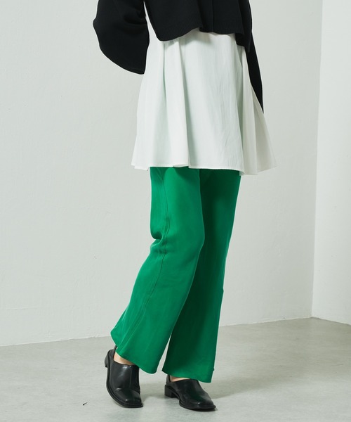 Lui's(ルイス)の「バイアスフレアイージーパンツ(スラックス・レディース・ブラック/ピンク/グリーン・FREE)」の1枚目の写真