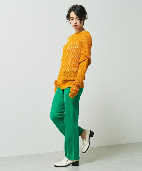 Lui's(ルイス)の「バイアスフレアイージーパンツ(スラックス・レディース・ブラック/ピンク/グリーン・FREE)」の7枚目の写真