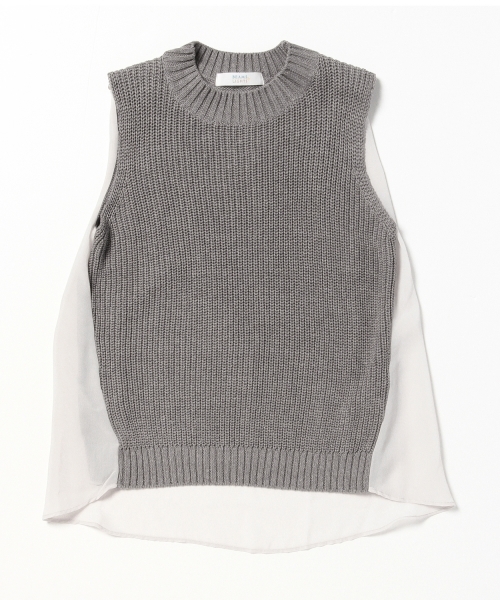 BEAMS LIGHTS Women's(ビームスライツ ウィメンズ)の「BEAMS LIGHTS / 後ろ身頃シフォンベスト(ニット/セーター・レディース・オフホワイト/グレー・ONE SIZE)」の15枚目の写真