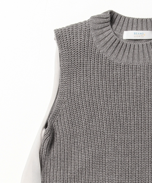 BEAMS LIGHTS Women's(ビームスライツ ウィメンズ)の「BEAMS LIGHTS / 後ろ身頃シフォンベスト(ニット/セーター・レディース・オフホワイト/グレー・ONE SIZE)」の17枚目の写真