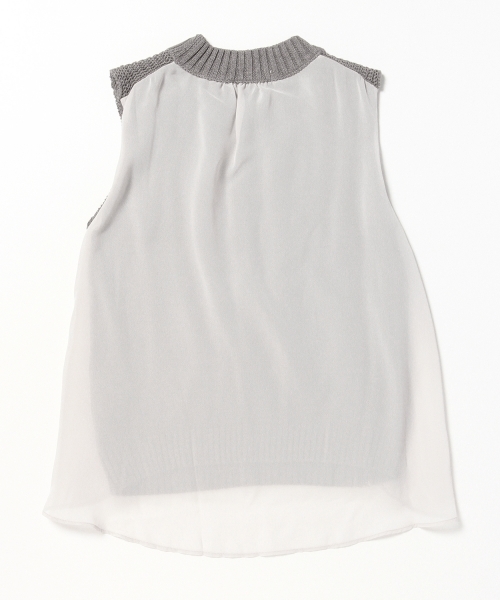 BEAMS LIGHTS Women's(ビームスライツ ウィメンズ)の「BEAMS LIGHTS / 後ろ身頃シフォンベスト(ニット/セーター・レディース・オフホワイト/グレー・ONE SIZE)」の19枚目の写真