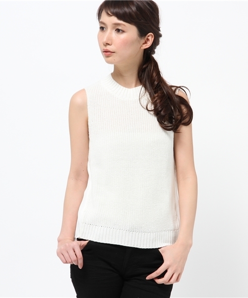 BEAMS LIGHTS Women's(ビームスライツ ウィメンズ)の「BEAMS LIGHTS / 後ろ身頃シフォンベスト(ニット/セーター・レディース・オフホワイト/グレー・ONE SIZE)」の12枚目の写真