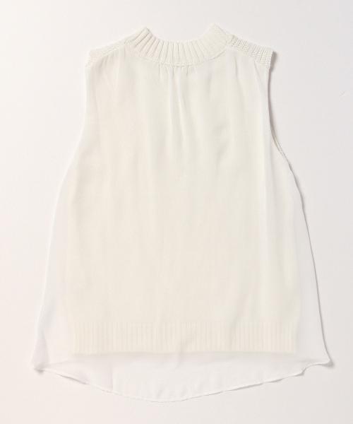 BEAMS LIGHTS Women's(ビームスライツ ウィメンズ)の「BEAMS LIGHTS / 後ろ身頃シフォンベスト(ニット/セーター・レディース・オフホワイト/グレー・ONE SIZE)」の10枚目の写真