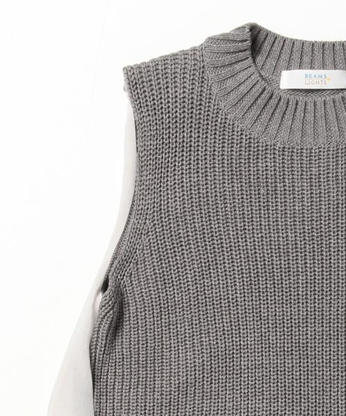 BEAMS LIGHTS Women's(ビームスライツ ウィメンズ)の「BEAMS LIGHTS / 後ろ身頃シフォンベスト(ニット/セーター・レディース・オフホワイト/グレー・ONE SIZE)」の7枚目の写真