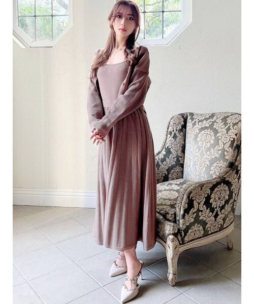 RESEXXY（リゼクシー）の「メッシュ調ニットカーディガン【セットアップ着用可能】（カーディガン/ボレロ・レディース・ブラック/ベージュ/モカ・FREE）」の13枚目の写真