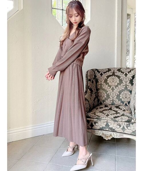 RESEXXY（リゼクシー）の「メッシュ調ニットカーディガン【セットアップ着用可能】（カーディガン/ボレロ・レディース・ブラック/ベージュ/モカ・FREE）」の16枚目の写真