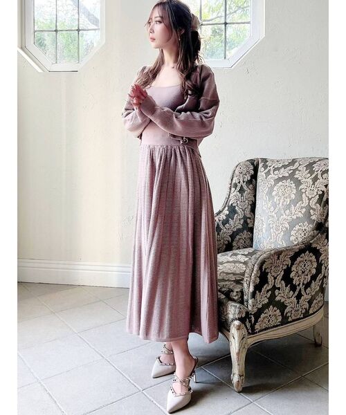 RESEXXY（リゼクシー）の「メッシュ調ニットカーディガン【セットアップ着用可能】（カーディガン/ボレロ・レディース・ブラック/ベージュ/モカ・FREE）」の10枚目の写真